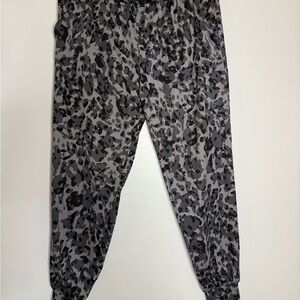 Gray and Black Joggers with Abstract Design
